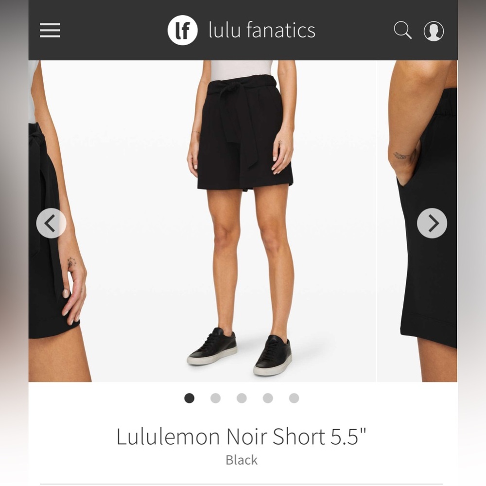 Lululemon Noir Short 5.5"
Black Size 2